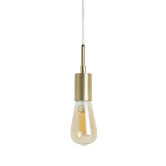 An Image of Habitat Lockie Brushed Brass Pendant Ceiling light - Gold