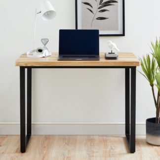 An Image of Freddie Oak Effect Desk 100cm Light Oak
