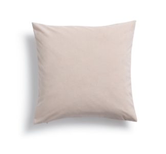 An Image of Habitat Matte Velour Soft Plain Cushion Dusky Pink - 43x43cm