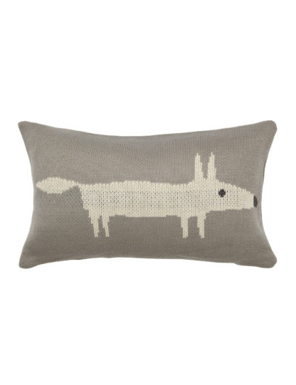 An Image of M&S Scion Mr Fox Silver Bolster Cushion