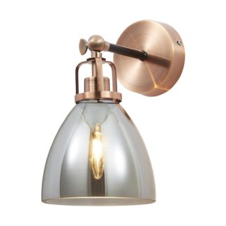 An Image of Decan Wall Light - Smoke & Copper
