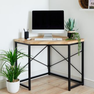 An Image of Freddie Oak Effect Corner Desk Light Oak