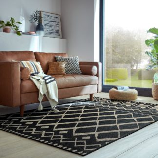 An Image of Souk Indoor Outdoor Rug Souk Black and Beige