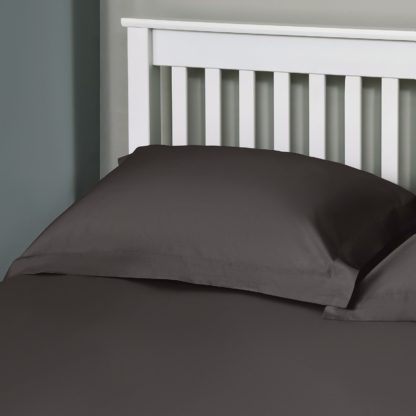 An Image of The Willow Manor 100% Cotton Percale Oxford Pillowcase Pair - Graphite