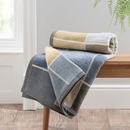 An Image of Super Soft Squares Throw Ochre