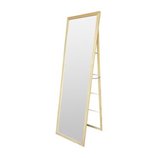 An Image of Pine Full Length Mirror with Rail