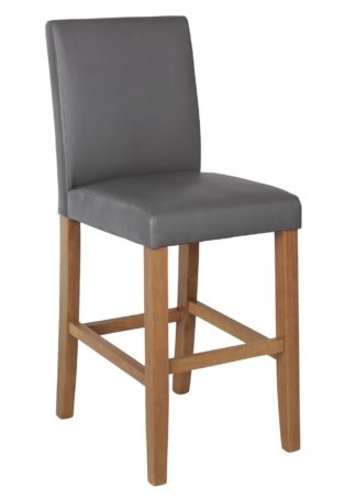 An Image of Habitat Winslow Solid Wood Bar Stool - Grey