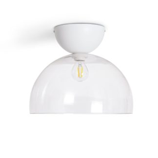 An Image of Habitat Diablo Glass Flush to Ceiling Light - White