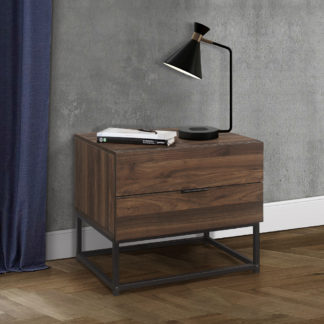 An Image of Houston Walnut Wooden 2 Drawer Bedside Table