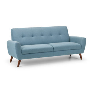 An Image of Monza Blue Fabric 3 Seater Sofa