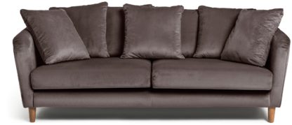 An Image of Habitat Roman 3 Seater Fabric Sofa - Blue