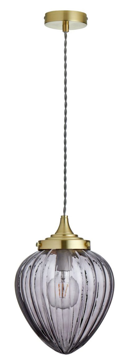 An Image of Habitat Orlena Bud Glass Pendant Light - Grey