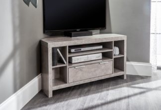 An Image of Bloc 1 Drawer TV Corner Unit - Grey