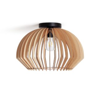 An Image of Habitat Achille Flush Ceiling Light - Oak