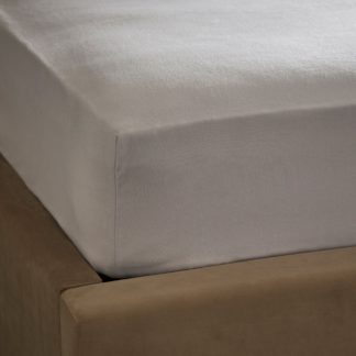 An Image of Dorma Premium 100% Brushed Cotton 32cm Fitted Sheet Grey
