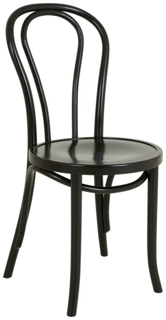 An Image of Habitat Larsa Pair of Wood Dining Chairs - Black
