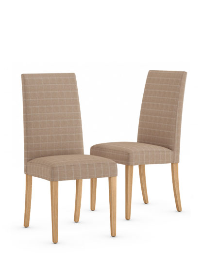 de01a901c625c969387fe1d3121e6977a292c9555482f7fe7a5c918945086db0.jpg An Image of M&S Set of 2 Alton Checked Dining Chairs