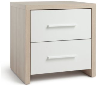 An Image of Argos Home Broadway 2 Drawer Bedside Table - Oak & White