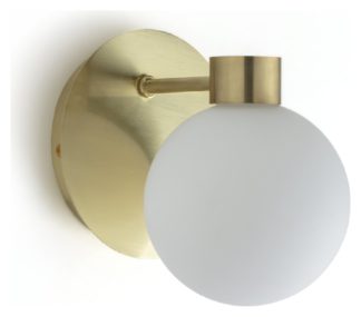 An Image of Habitat Salarino Opal Bathroom Wall Light - Brass
