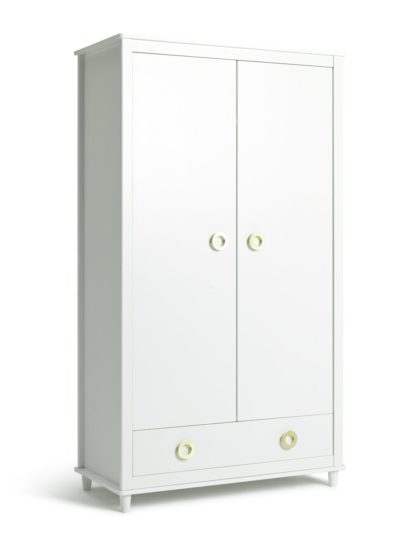 An Image of Habitat Bardot 2 Door 1 Drawer Wardrobe - White