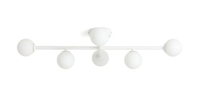 An Image of Habitat Alonso 6 Light Flush to Ceiling Light - White