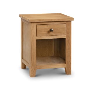 An Image of Marlborough 1 Drawer Bedside Table Mid Oak (Brown)