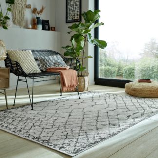 An Image of Iken Berber Rug Black and white