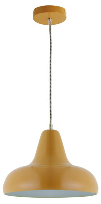 An Image of Habitat Aerial Metal Ceiling Light - Mustard