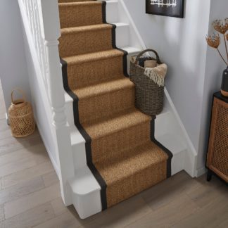 An Image of Sisal Border Stair Runner Sisal Border Black