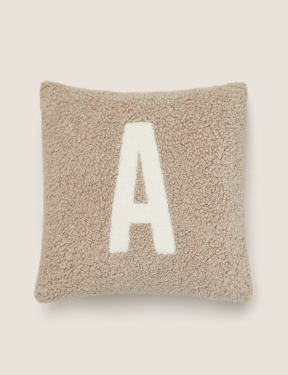 An Image of M&S Alphabet Embroidered Cushion