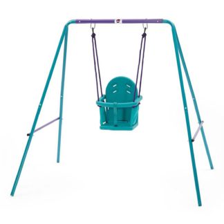 An Image of Plum 2 in 1 Swing Set - Purple/Teal