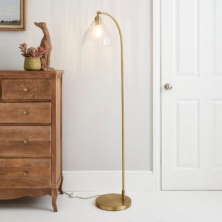 An Image of Churchgate Allexton Glass Floor Lamp Brass