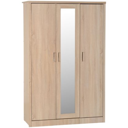 05a87f7da8b28bfa7d998e4ecdf29e051662c71f1075192574f7dd7433a147ae.jpg An Image of Lennon 3 Door Wardrobe Natural