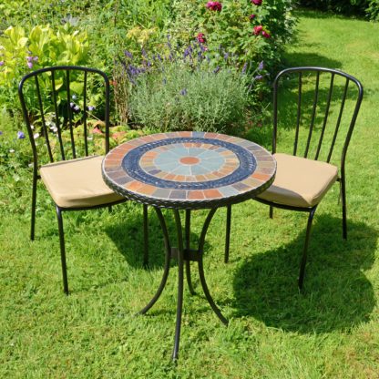 An Image of Villena Table with 2 Milan Chairs Set MultiColoured