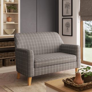 An Image of Cooper Window Pane Check 2 Seater Sofa Grey