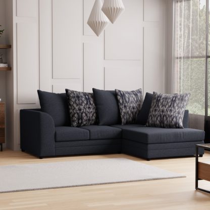 An Image of Washington Chenille Small Corner Sofa Navy