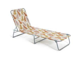 An Image of Habitat Global Leopard Folding Metal Sun Lounger