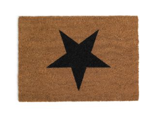 An Image of Habitat Printed Star Coir Mat - Natural and Grey