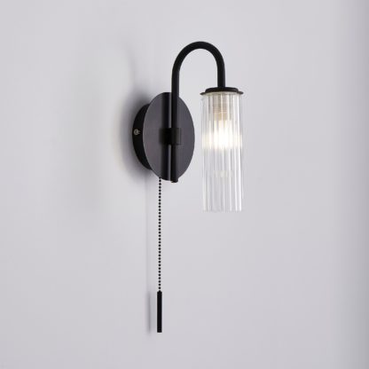 An Image of Dorma Henstone Black Wall Light Black