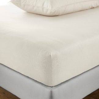 An Image of Soft Washed Cotton Undyed Fitted Sheet Natural