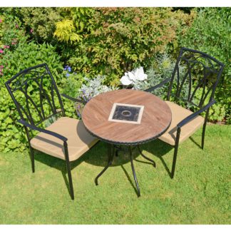 An Image of Haslemere Table with 2 Ascot Chairs Set Brown