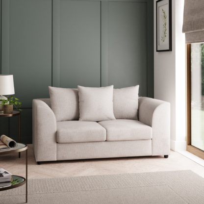 An Image of Blake Chunky Chenille 2 Seater Sofa Silver
