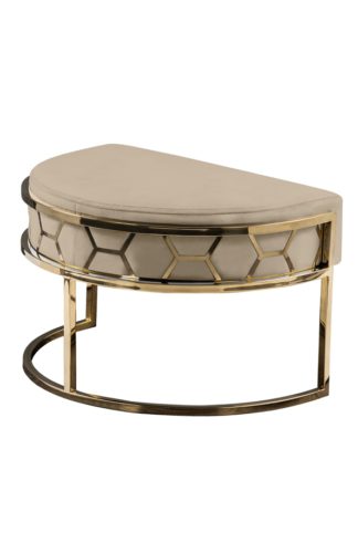 An Image of Alveare Footstool Brass - Taupe
