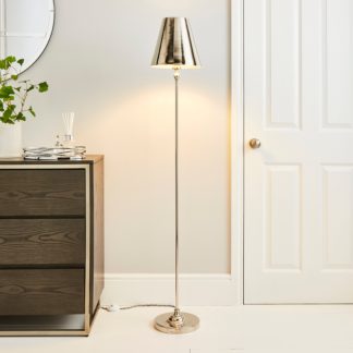 An Image of Dorma Bedford Polished Nickel Floor Lamp Nickel