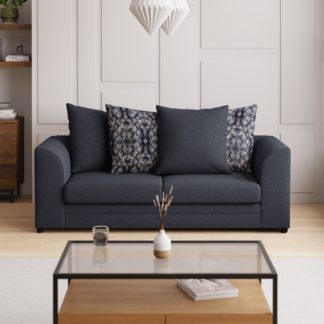 An Image of Washington Chenille 3 Seater Sofa Navy