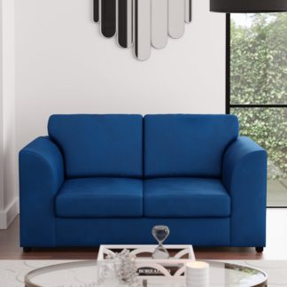 An Image of Blake Soft Velvet 2 Seater Sofa Royal Blue