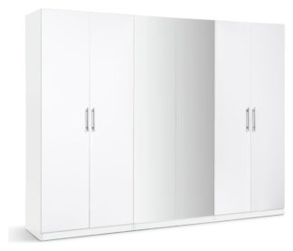 An Image of Habitat Munich 6 Door Wardrobe - White Gloss