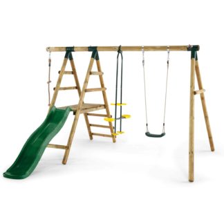 An Image of Plum Meerkat Wooden Swing Set