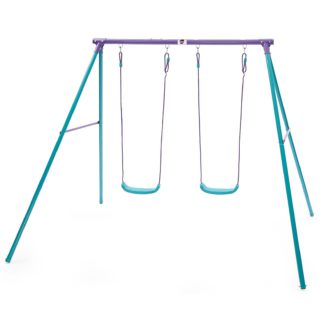 An Image of Plum Sedna Double Swing Set - Purple/Teal