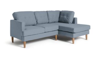 An Image of Habitat Joshua Right Corner Fabric Sofa - Blue